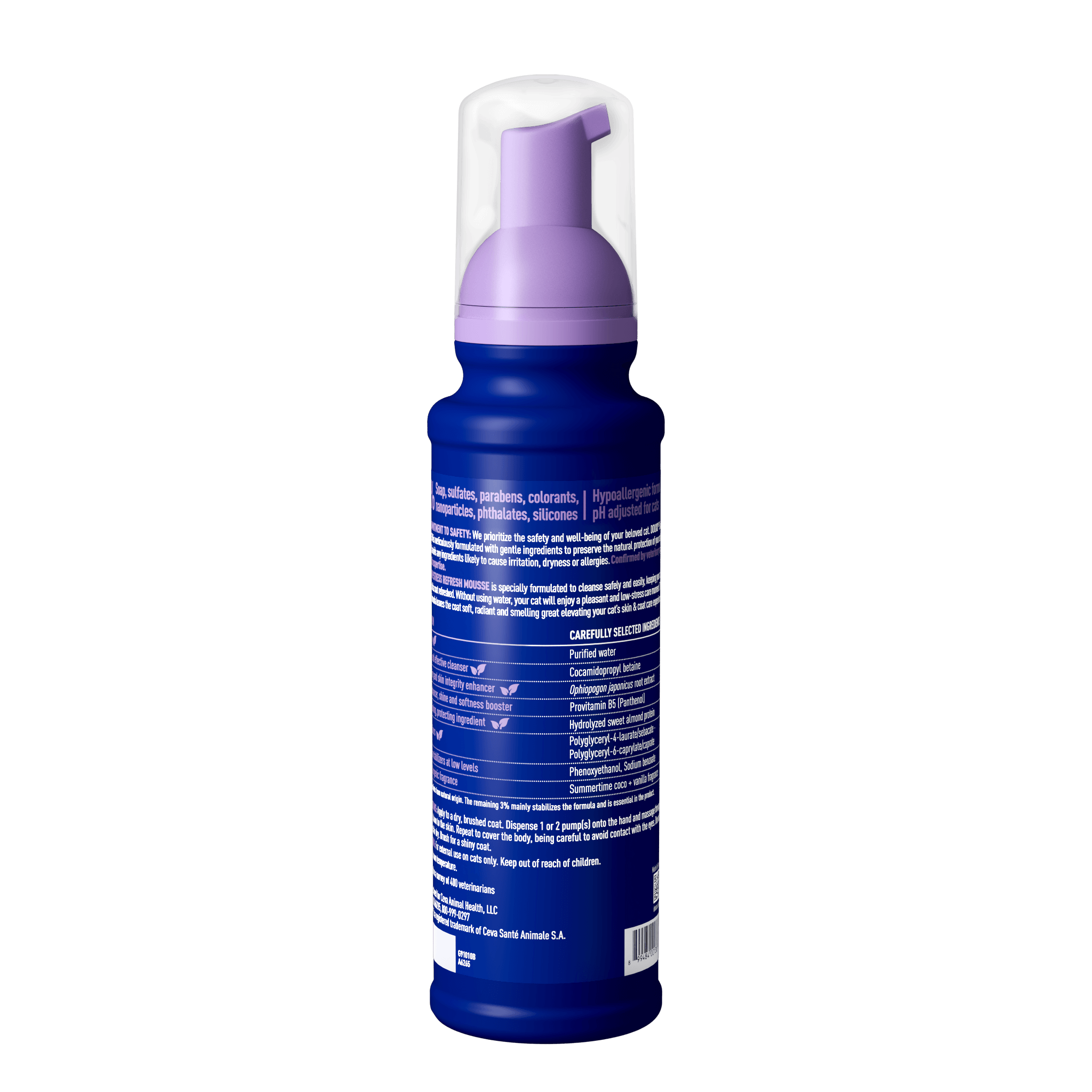 Pianka bez spłukiwania dla kotów DOUXO® SPA Low-stress refresh cat Mousse